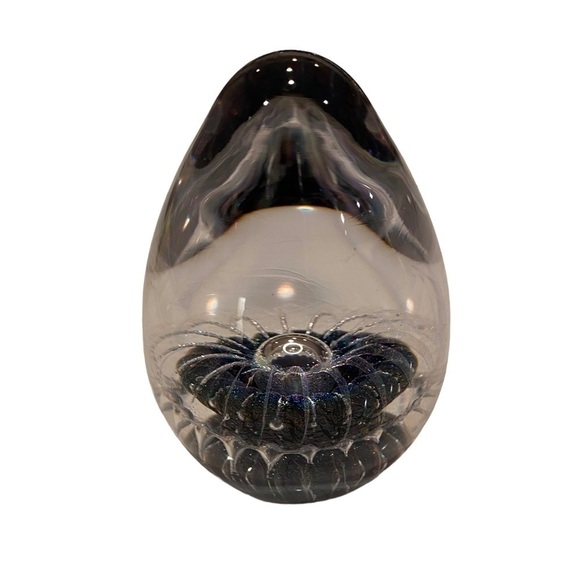 Dichroic Blown Glass Oval Paperweight Artist Brian Maytum Studio 1991 Signed3053 - Picture 5 of 14